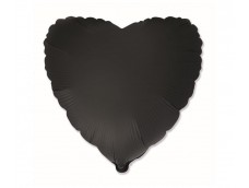 Folijas balons sirds, melna, nespīdīga, 46cm, Flexmetal