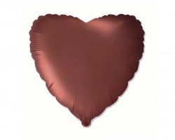 Folijas balons sirds, brūna, sarkanīgi, 46cm, Flexmetal