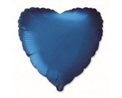 Folijas balons sirds, zila, tumši, 46cm, Flexmetal