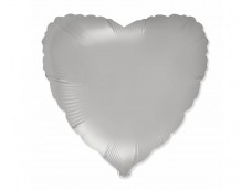 Folijas balons sirds, pelēka, sudraba, mēnessgaismas, 46cm, Flexmetal