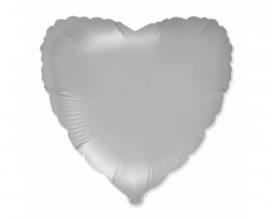 Folijas balons sirds, pelēka, sudraba, mēnessgaismas, 46cm, Flexmetal