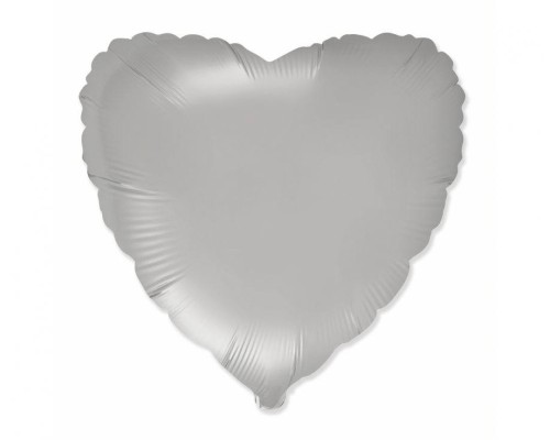 Folijas balons sirds, pelēka, sudraba, mēnessgaismas, 46cm, Flexmetal