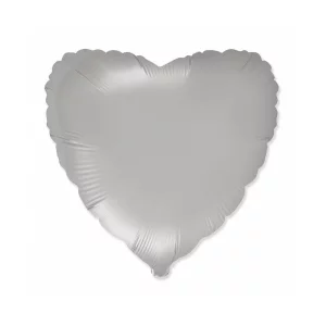 Folijas balons sirds, pelēka, sudraba, mēnessgaismas, 46cm, Flexmetal Folijas balons sirds, pelēka, sudraba, mēnessgaismas, 46cm, Flexmetal