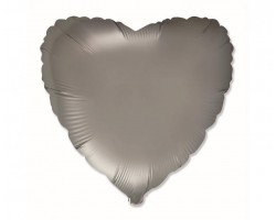 Folijas balons sirds, pelēka, tērauda, 46cm, Flexmetal