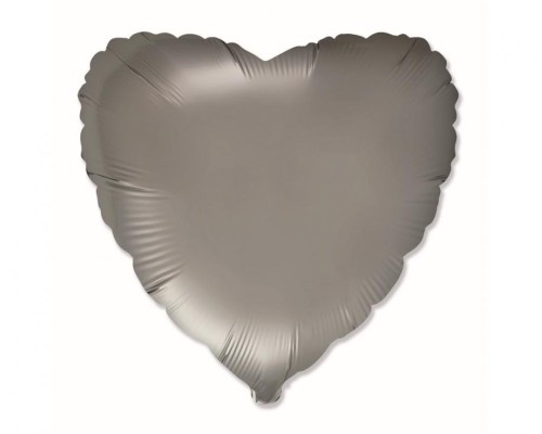 Folijas balons sirds, pelēka, tērauda, 46cm, Flexmetal