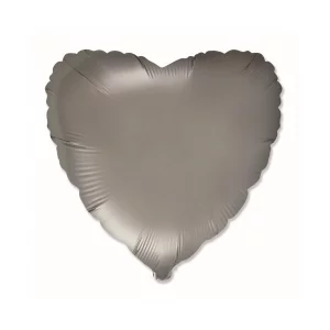 Folijas balons sirds, pelēka, tērauda, 46cm, Flexmetal Folijas balons sirds, pelēka, tērauda, 46cm, Flexmetal