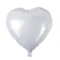Folijas balons sirds, balta, 46cm
