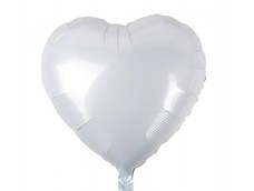 Folijas balons sirds, balta, 46cm