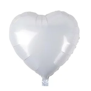 Folijas balons sirds, balta, 46cm