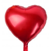 Folijas balons sirds, sarkana, spīdīga, 46cm
