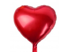 Folijas balons sirds, sarkana, spīdīga, 46cm