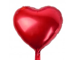 Folijas balons sirds, sarkana, spīdīga, 46cm