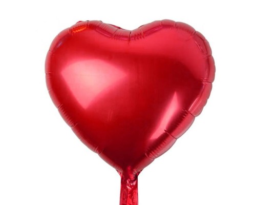 Folijas balons sirds, sarkana, spīdīga, 46cm Folijas balons sirds, sarkana, spīdīga, 46cm