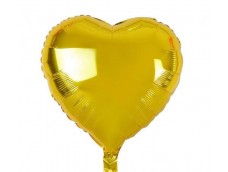 Folijas balons sirds, zelta,  spīdīga, 46cm