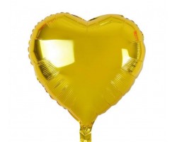 Folijas balons sirds, zelta,  spīdīga, 46cm