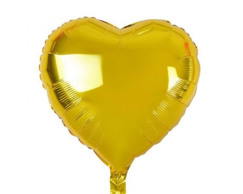 Folijas balons sirds, zelta,  spīdīga, 46cm