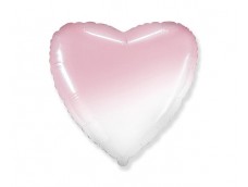 Folijas balons sirds, rozā, balta, 46cm, Flexmetal