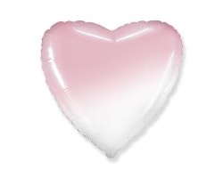 Folijas balons sirds, rozā, balta, 46cm, Flexmetal