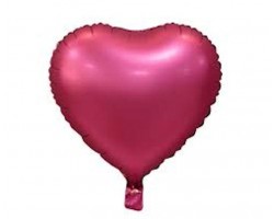 Folijas balons sirds, rozā, tumši, matēta, 46cm