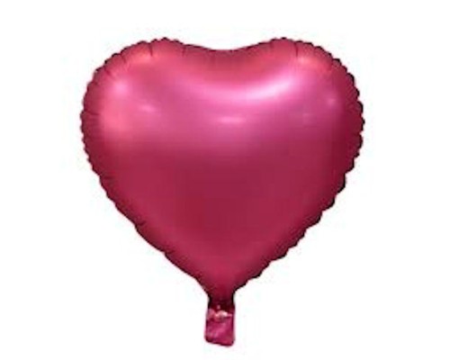 Folijas balons sirds, rozā, tumši, matēta, 46cm