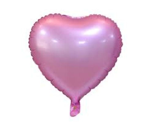 Folijas balons sirds, rozā, matēta, 46cm
