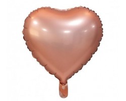 Folijas balons sirds, zelta, rozā, matēta, 46cm