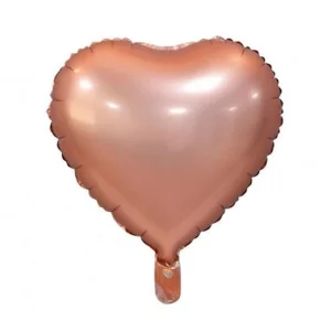 Folijas balons sirds, zelta, rozā, matēta, 46cm