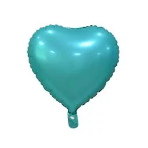 Folijas balons sirds, zaļa, mint/tirkīza, matēta, 46cm