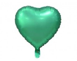 Folijas balons sirds, zaļa, matēta, 46cm