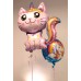 Folijas balons 60cm - "Caticorn, rozā"