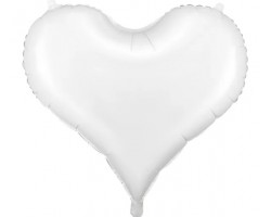 Folijas balons sirds, balta, 75cm