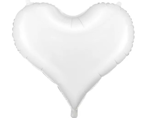 Folijas balons sirds, balta, 75cm