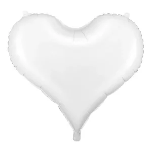 Folijas balons sirds, balta, 75cm