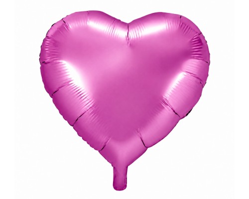 Folijas balons sirds, rozā, tumši, fuksiju, spīdīga, 45cm