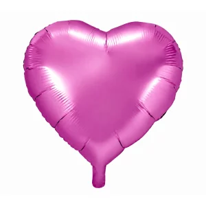 Folijas balons sirds, rozā, tumši, fuksiju, spīdīga, 45cm