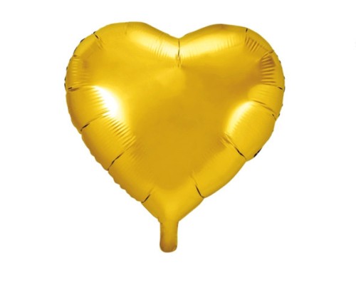Folijas balons sirds, zelta, 45cm Folijas balons sirds, zelta, 45cm