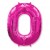 Folijas balons 96cm XXL - cipars 0, rozā, fuksiju, Flexmetal, arī virtenēm