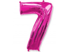 Folijas balons 96cm XXL - cipars 7, rozā, fuksiju, Flexmetal