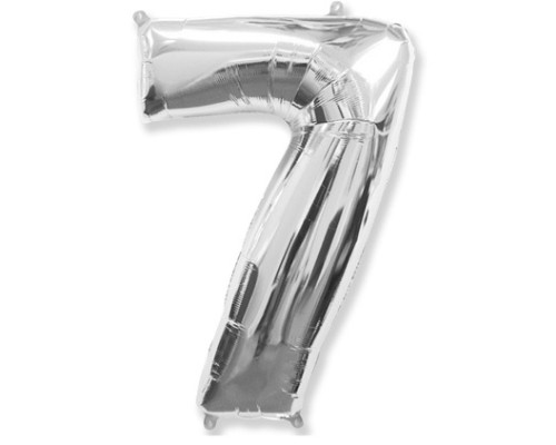 Folijas balons 96cm XXL - cipars 7, sudraba, Flexmetal