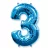 Folijas balons 96cm XXL - cipars 3, zils, Flexmetal