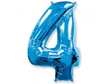 Folijas balons 96cm XXL - cipars 4, zils, Flexmetal