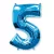 Folijas balons 96cm XXL - cipars 5, zils, Flexmetal