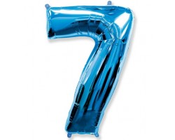 Folijas balons 96cm XXL - cipars 7, zils, Flexmetal