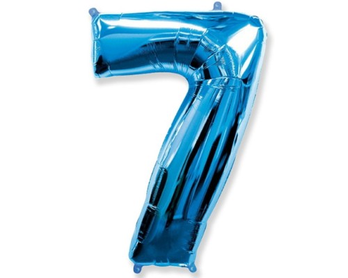Folijas balons 96cm XXL - cipars 7, zils, Flexmetal