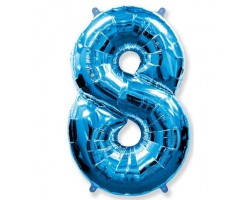 Folijas balons 96cm XXL - cipars 8, zils, Flexmetal