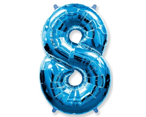 Folijas balons 96cm XXL - cipars 8, zils, Flexmetal