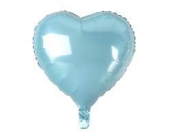 Folijas balons sirds, zila, gaiši, spīdīga 46cm