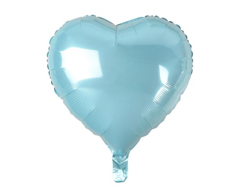 Folijas balons sirds, zila, gaiši, spīdīga 46cm