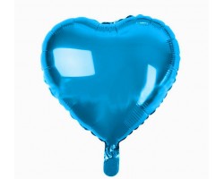 Folijas balons sirds, zila, spīdīga, 46cm 