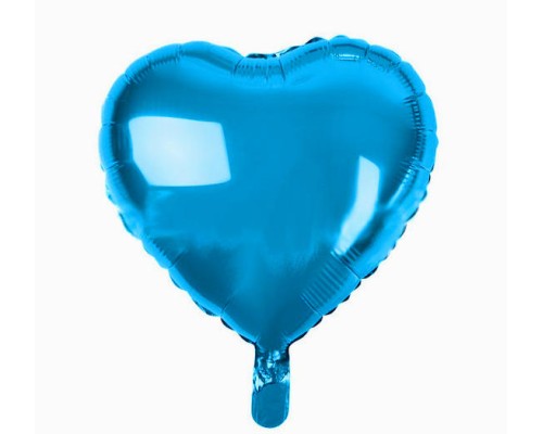 Folijas balons sirds, zila, spīdīga, 46cm 
